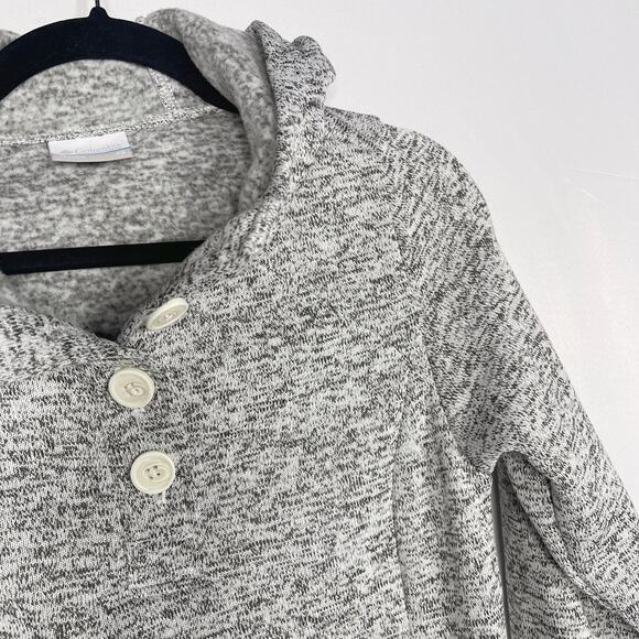 Columbia Womens XSmall Gray Darling Days Pullover Sweatshirt Fleece Button Hood - Picture 3 of 9